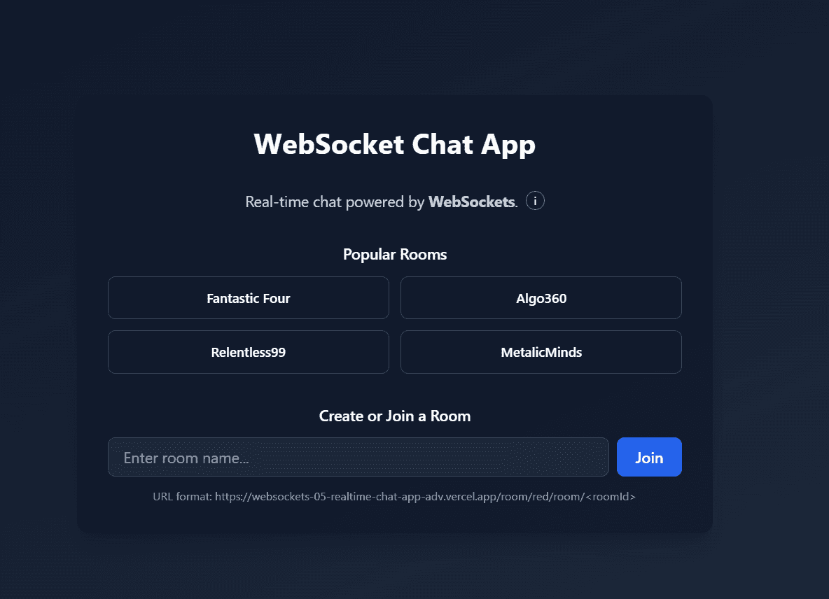 Realtime Chat Application (WebSockets)